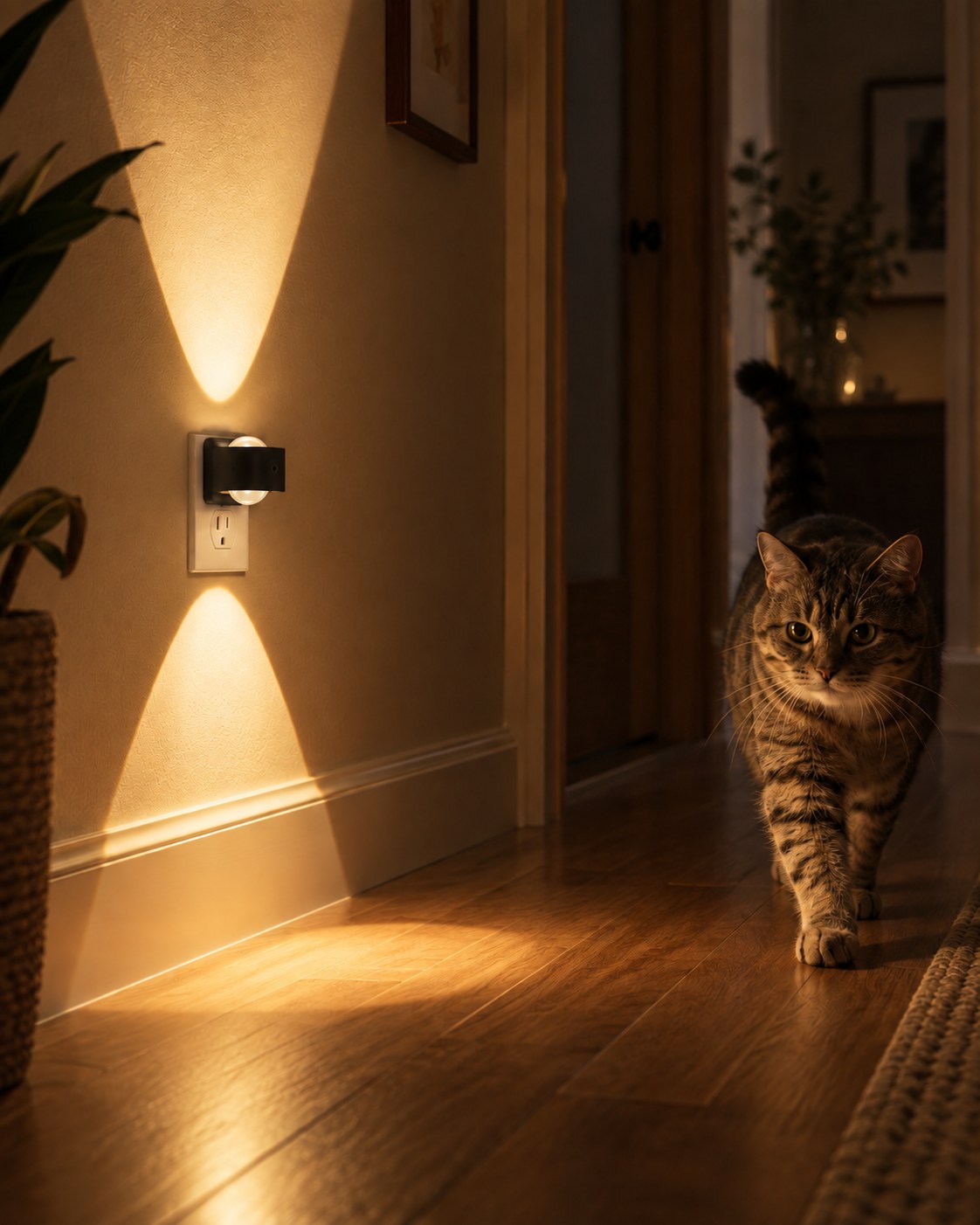 Aoraglow lighting a hallway at night
